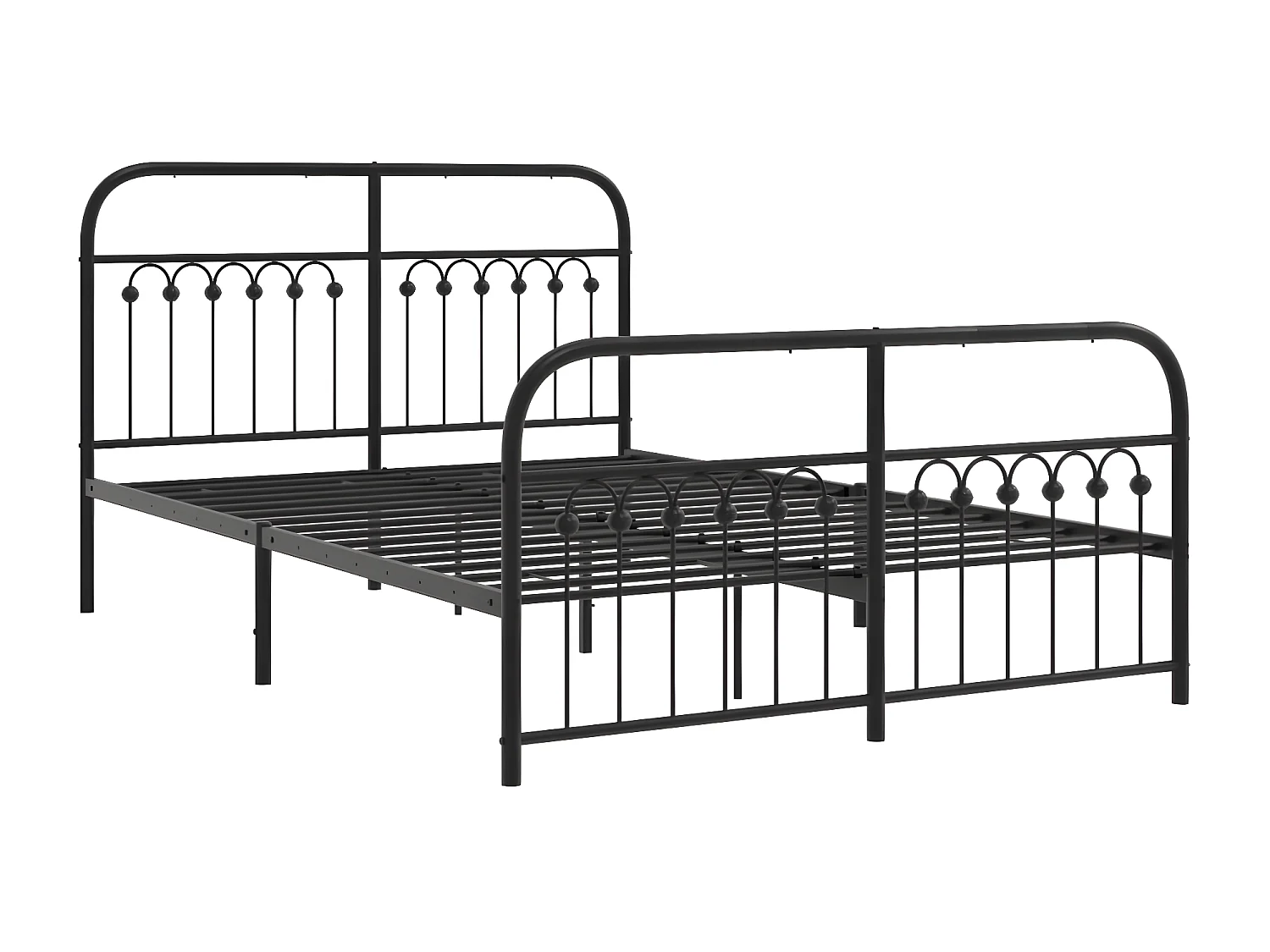 Estrutura de cama com cabeceira e pés 140x200 cm metal preto