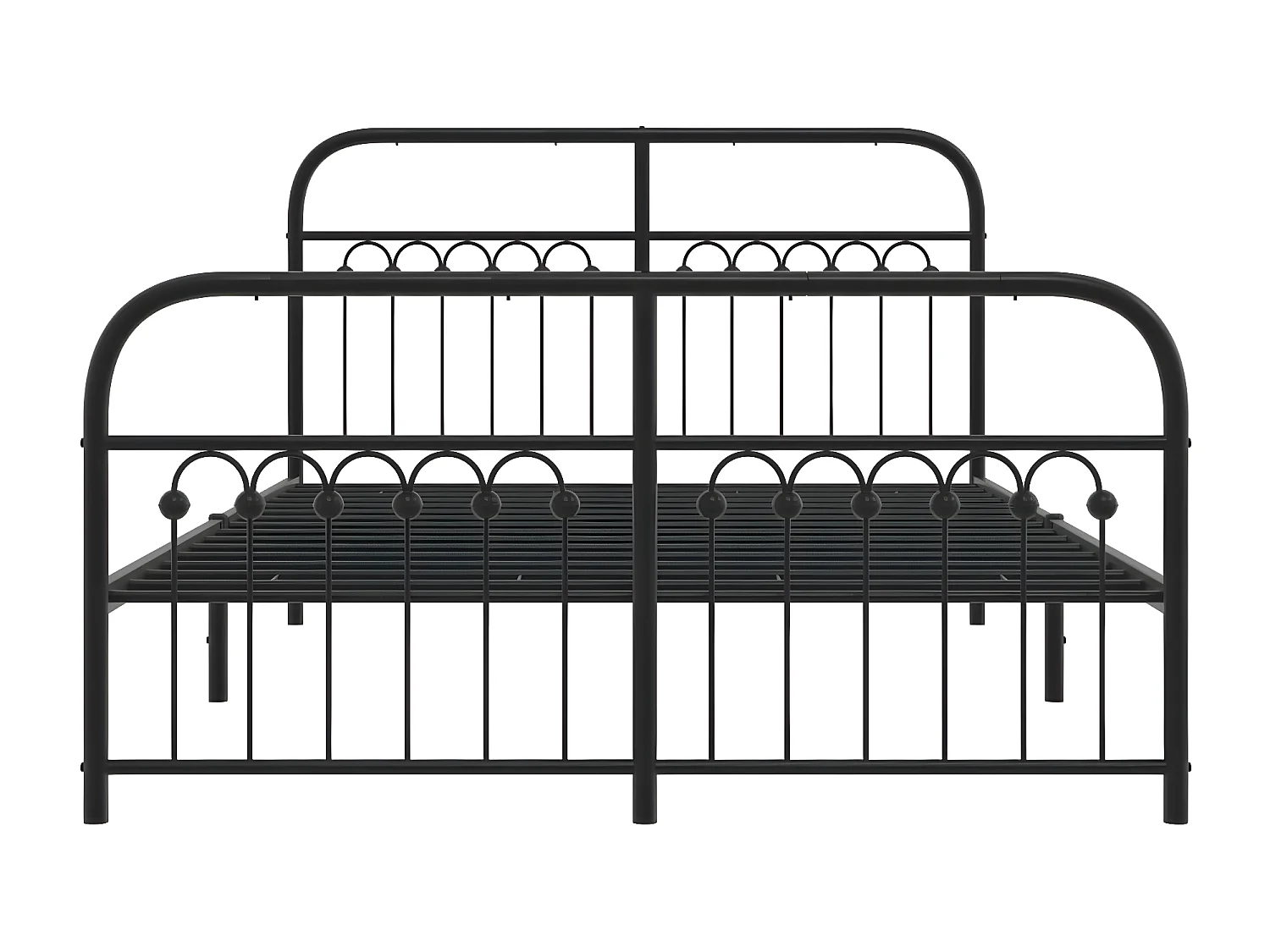 Estrutura de cama com cabeceira e pés 140x200 cm metal preto