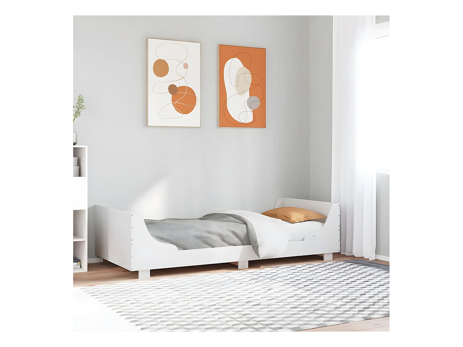 Cadre de lit sans matelas blanc 100x200 cm bois de pin massif