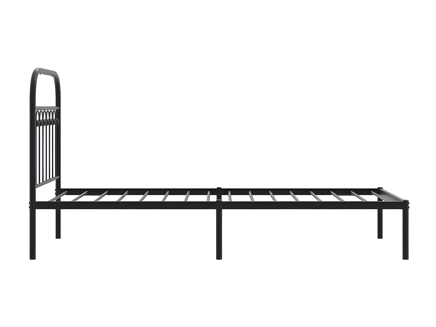 Estructura de cama con cabecero metal negro 75x190 cm
