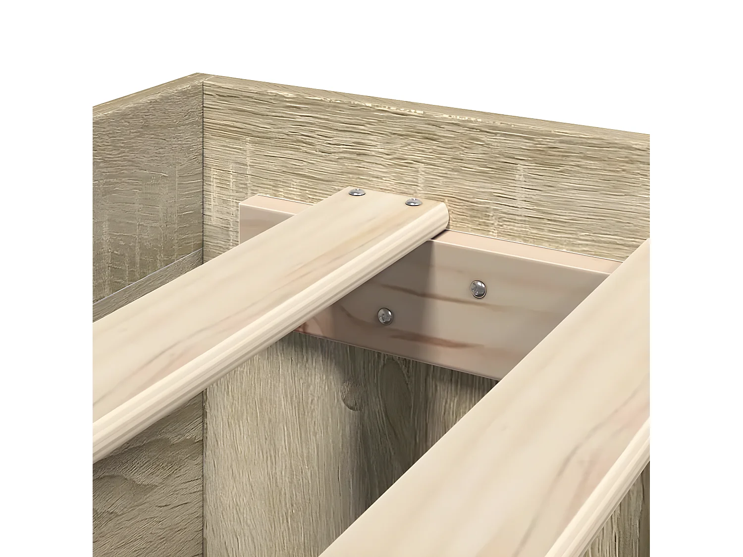 Estrutura de cama 120x190 cm derivados madeira carvalho sonoma