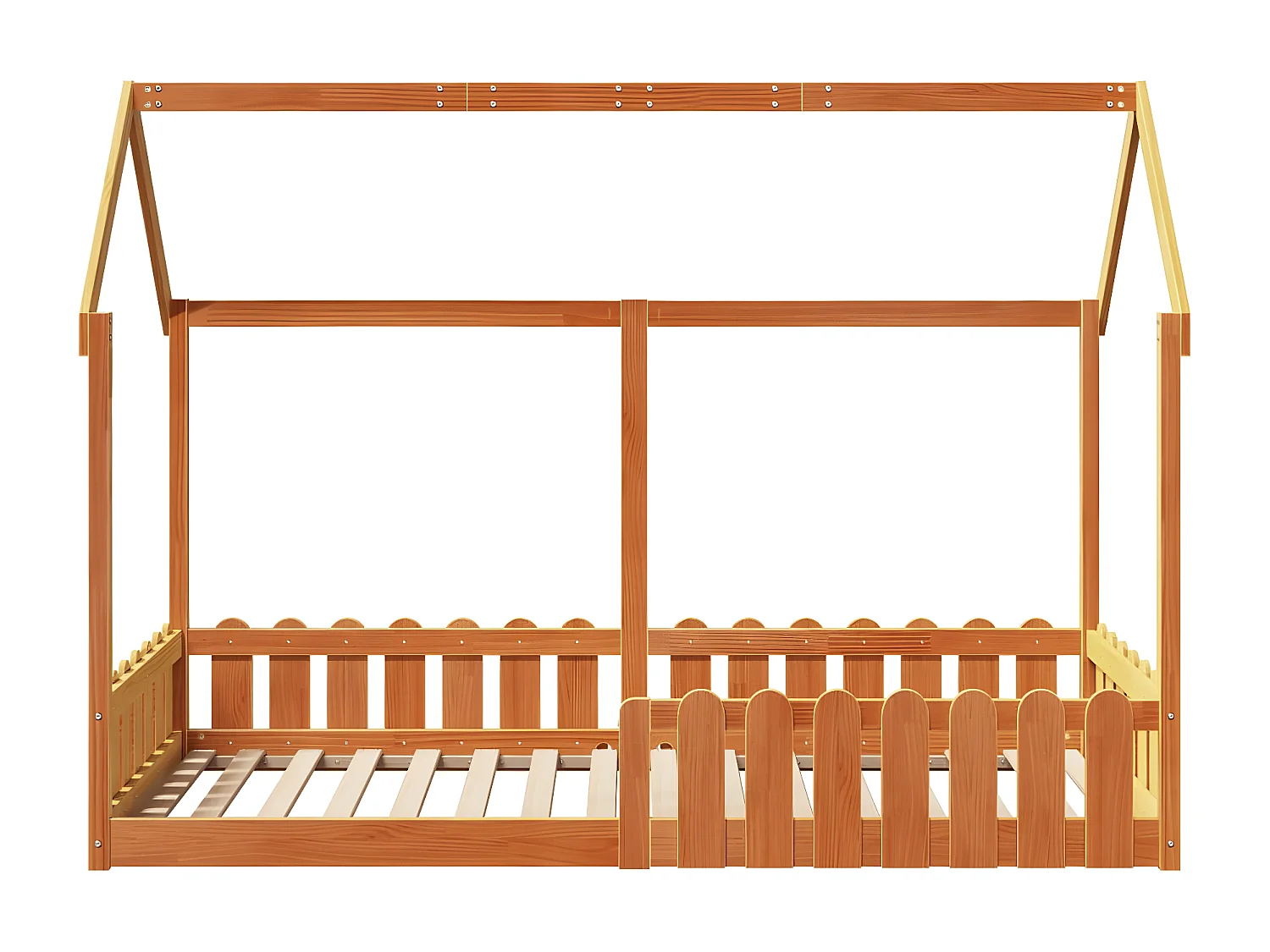 Cadre de lit d'enfants forme de maison 90x190cm bois massif pin