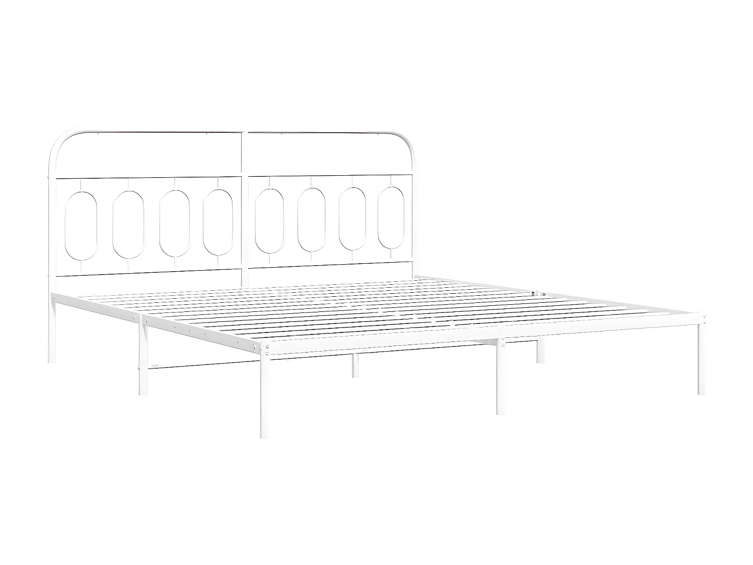 Estructura de cama con cabecero metal blanca 160x200 cm