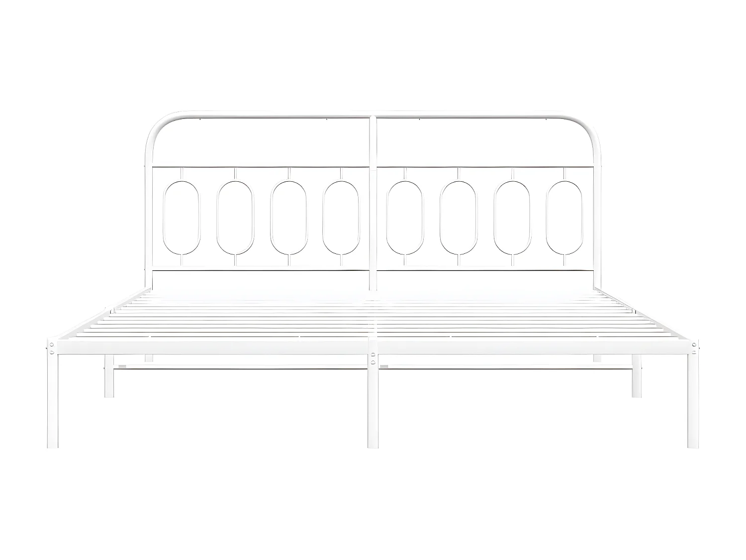 Estructura de cama con cabecero metal blanca 160x200 cm