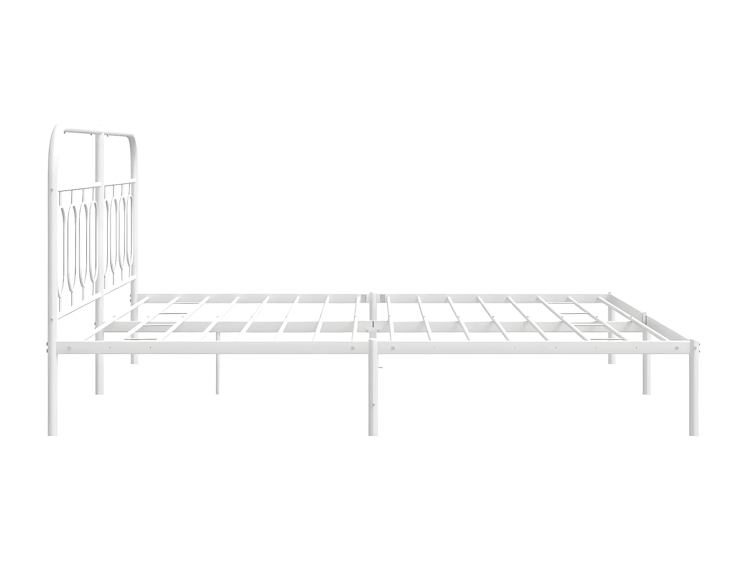 Estructura de cama con cabecero metal blanca 160x200 cm