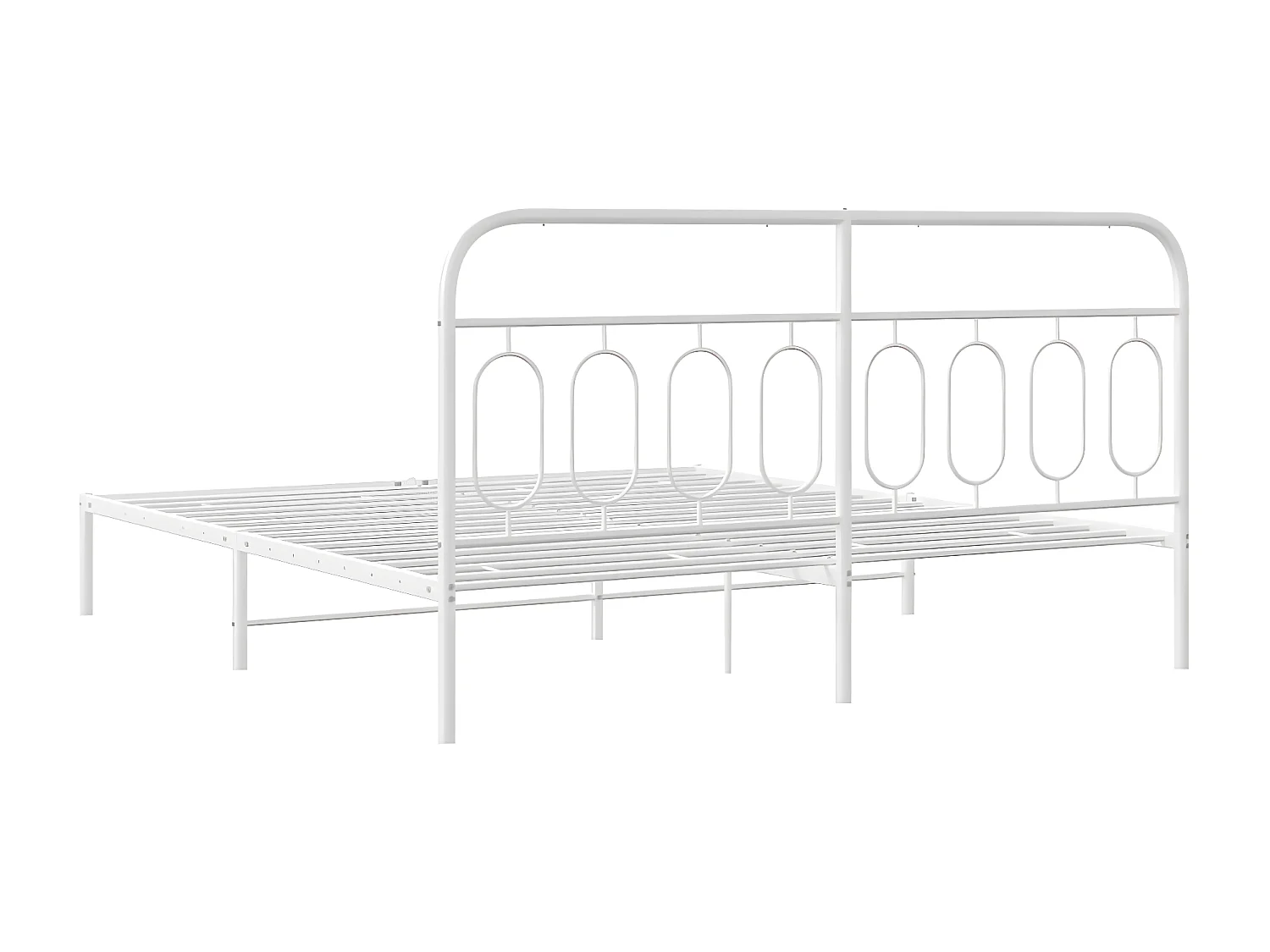 Estructura de cama con cabecero metal blanca 160x200 cm