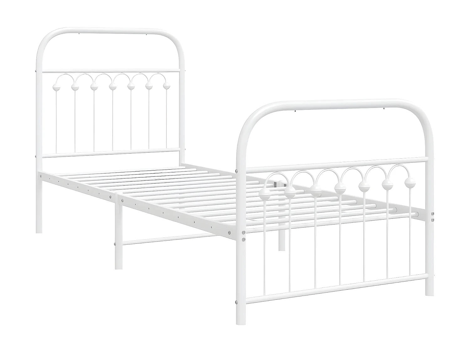 Estrutura de cama com cabeceira e pés 80x200 cm metal branco