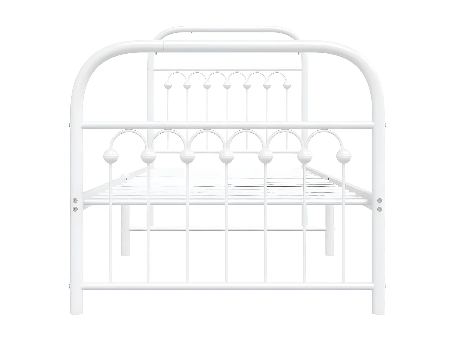 Estrutura de cama com cabeceira e pés 80x200 cm metal branco