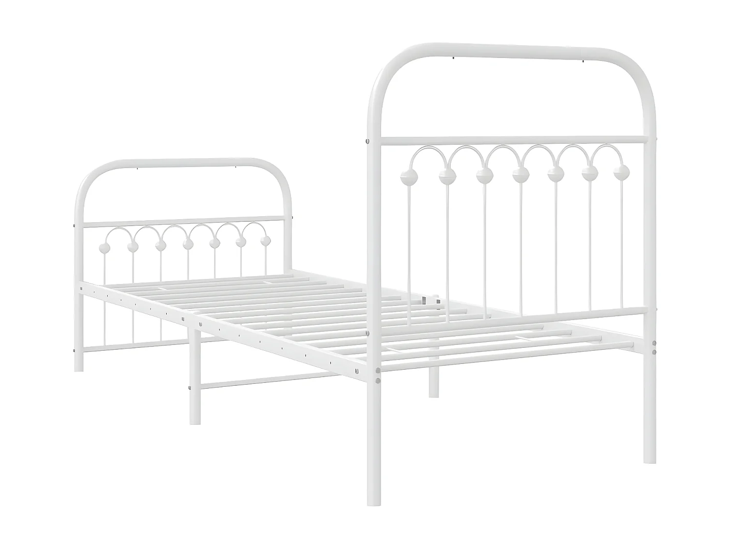 Estrutura de cama com cabeceira e pés 80x200 cm metal branco