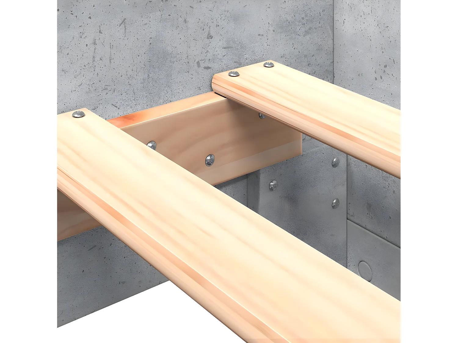 Cadre de lit gris béton 90x200 cm bois d'ingénierie