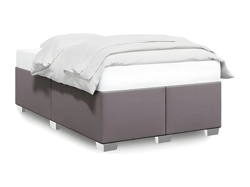 Estrutura de cama 120x190 cm couro artificial cinzento