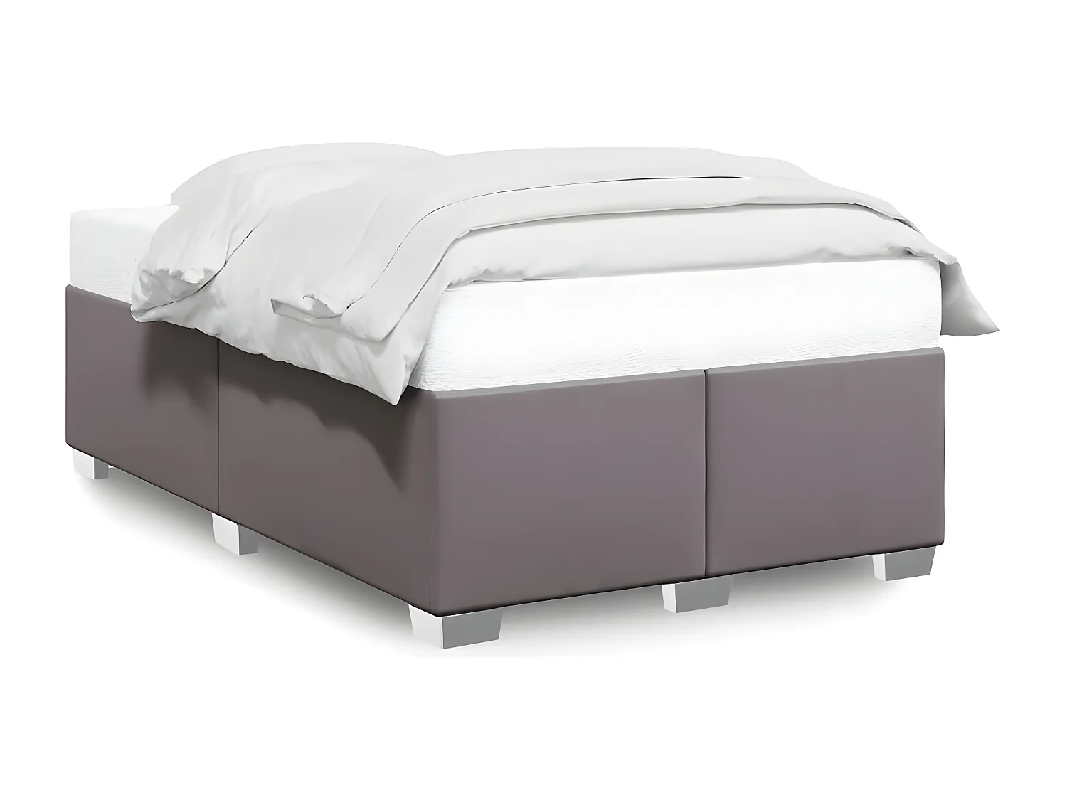 Estrutura de cama 120x190 cm couro artificial cinzento