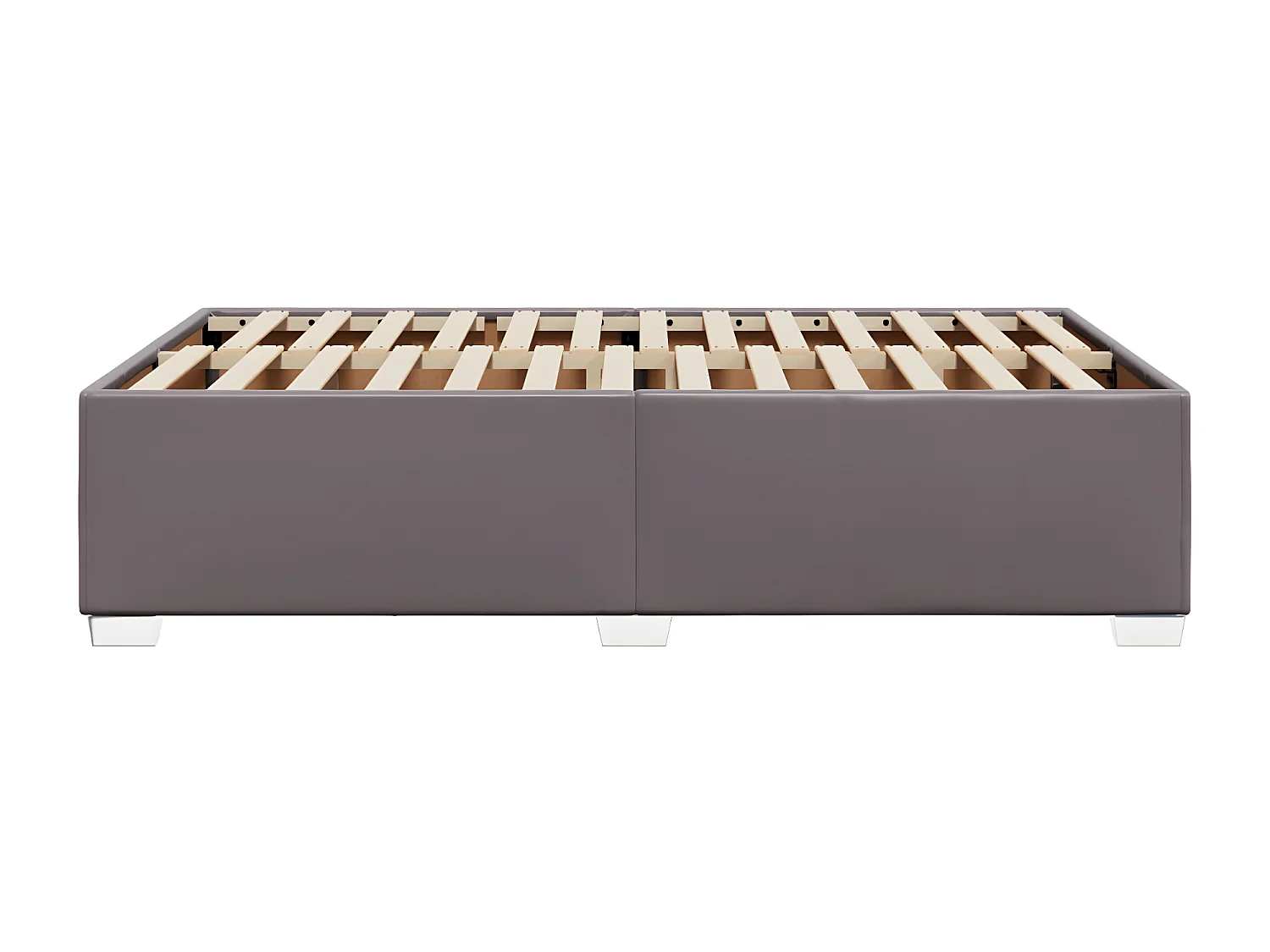 Estrutura de cama 120x190 cm couro artificial cinzento