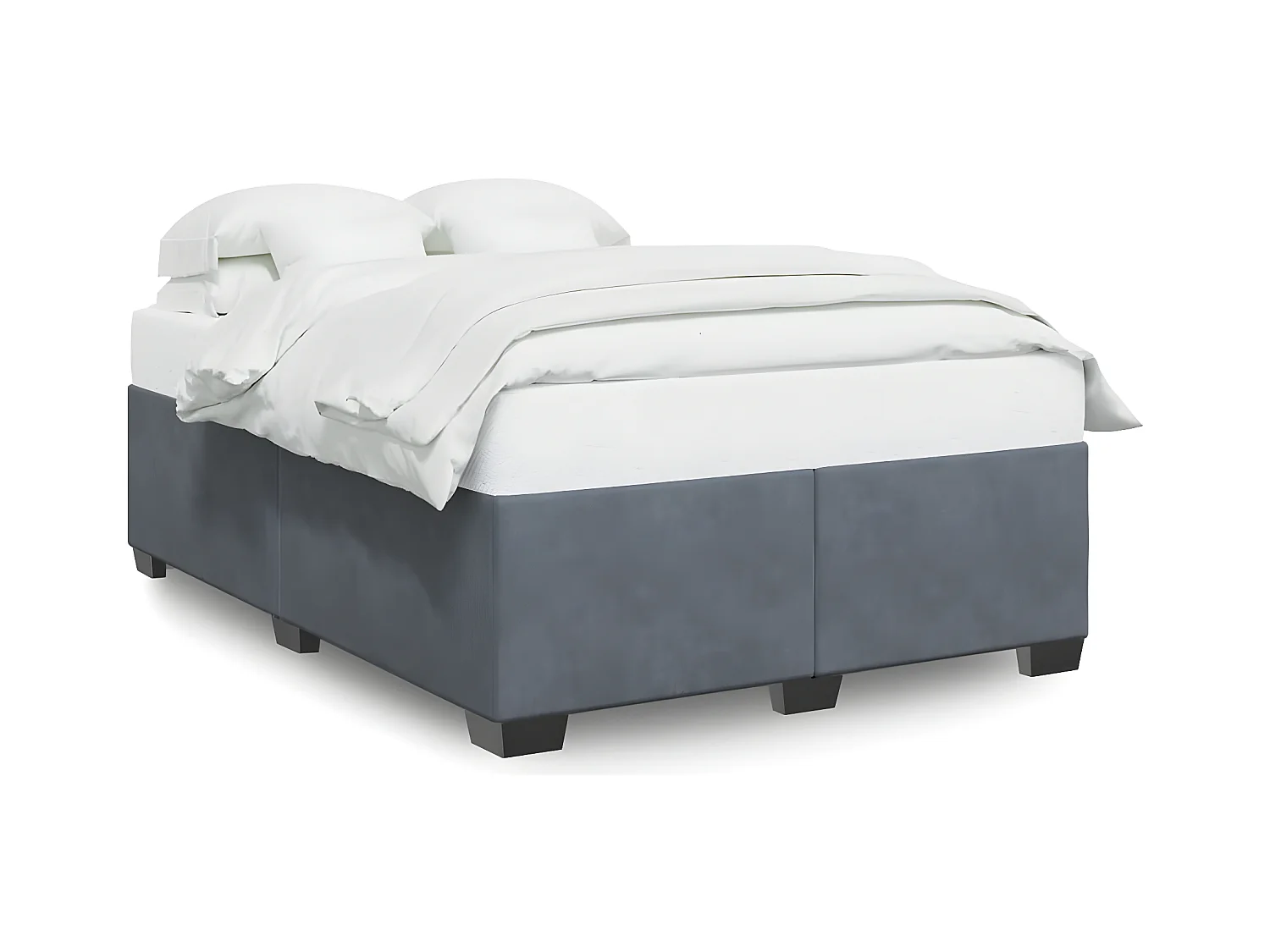 Cadre de lit Gris foncé 160 x 200 cm Velours