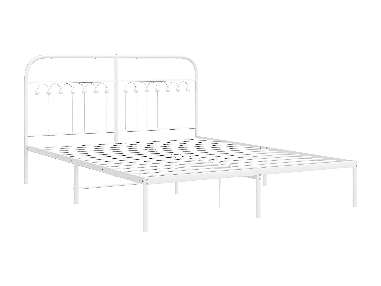 Estructura de cama con cabecero metal blanca 160x200 cm