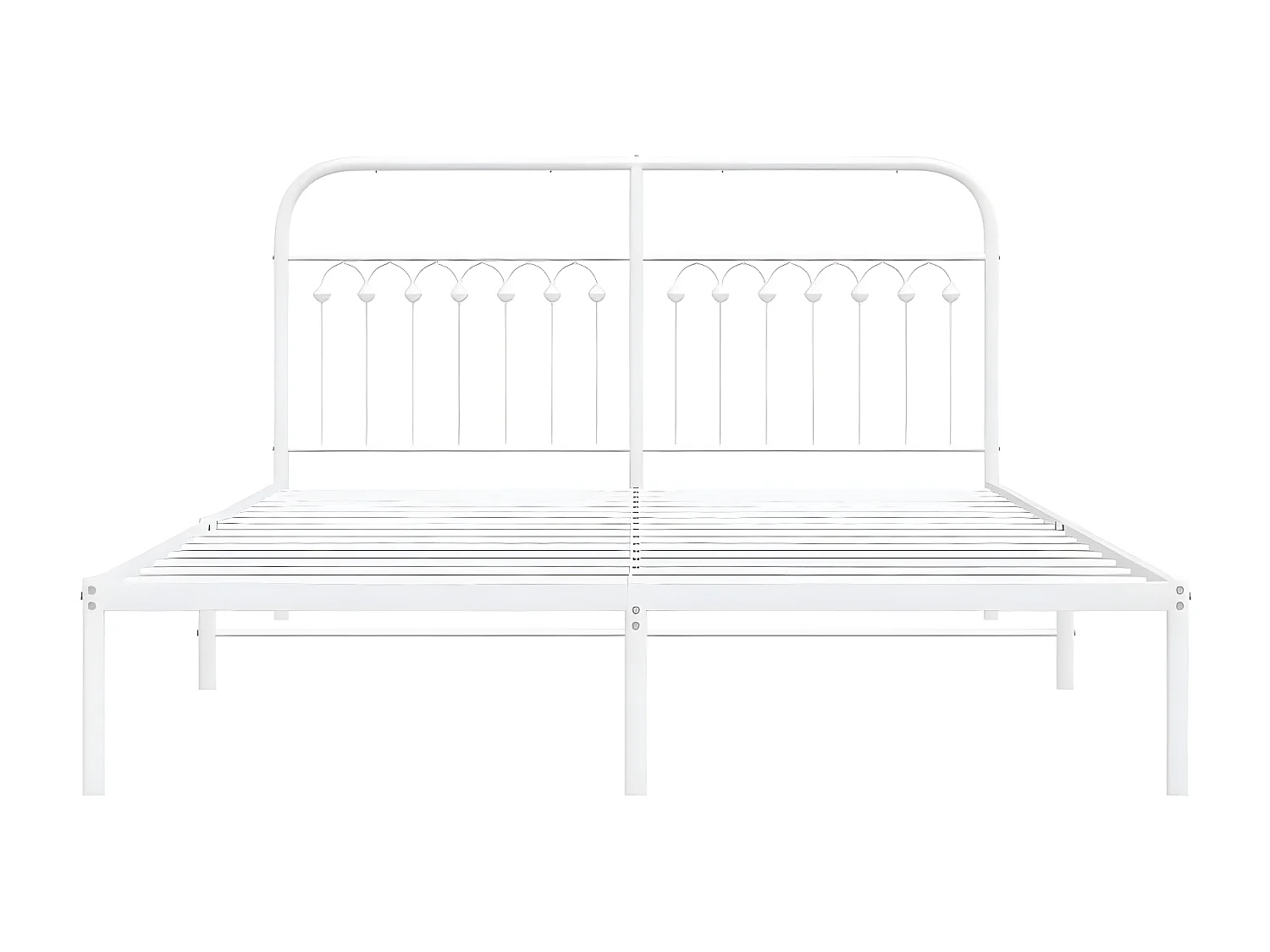 Estructura de cama con cabecero metal blanca 160x200 cm