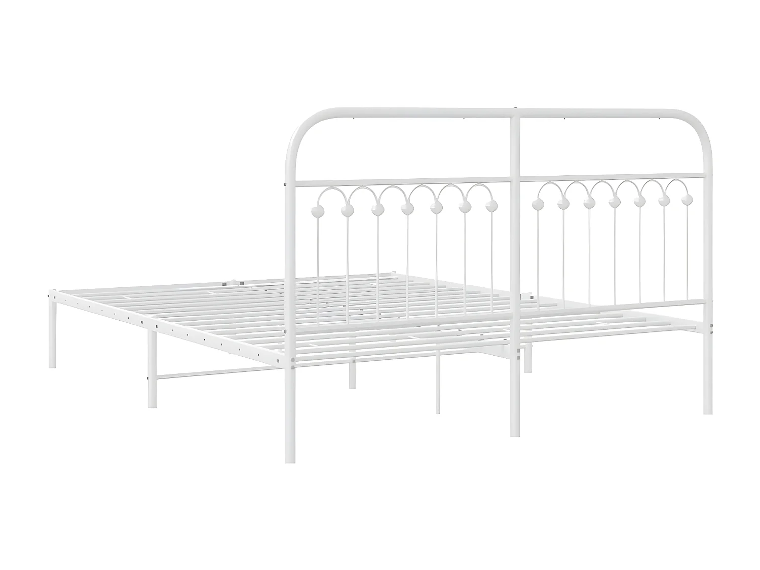 Estructura de cama con cabecero metal blanca 160x200 cm