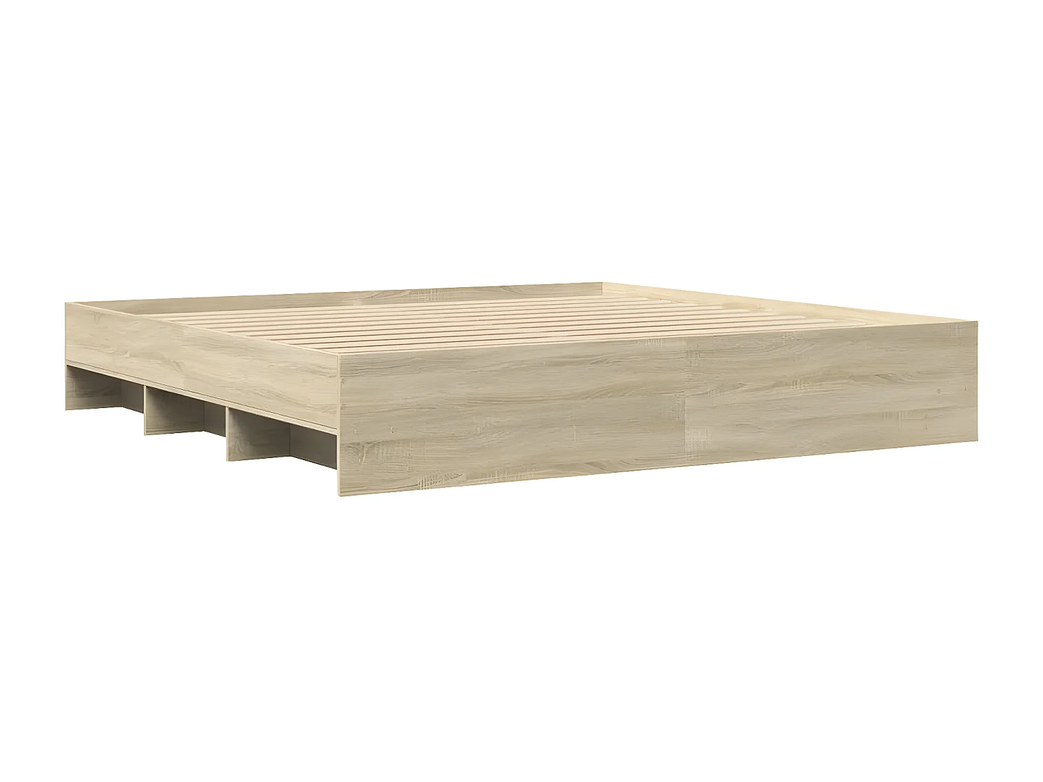 Estrutura de cama 200x200 cm derivados madeira carvalho sonoma