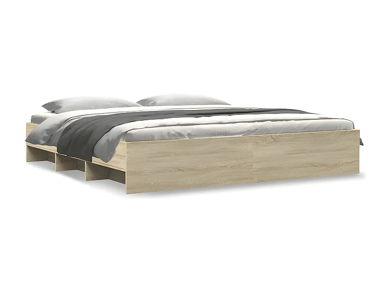 Estructura de cama madera de ingeniería roble Sonoma 200x200 cm