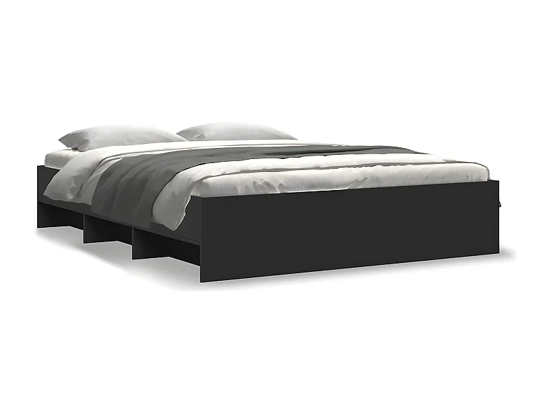 Estructura de cama madera de ingeniería negra 160x200 cm
