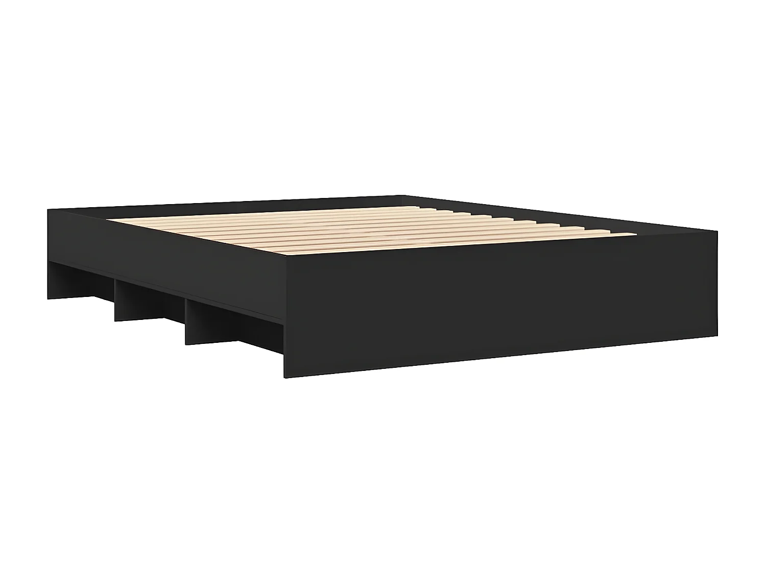 Estructura de cama madera de ingeniería negra 160x200 cm