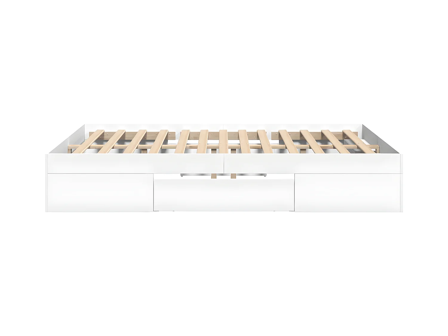 Cadre de lit blanc 135x190 cm bois d'ingénierie