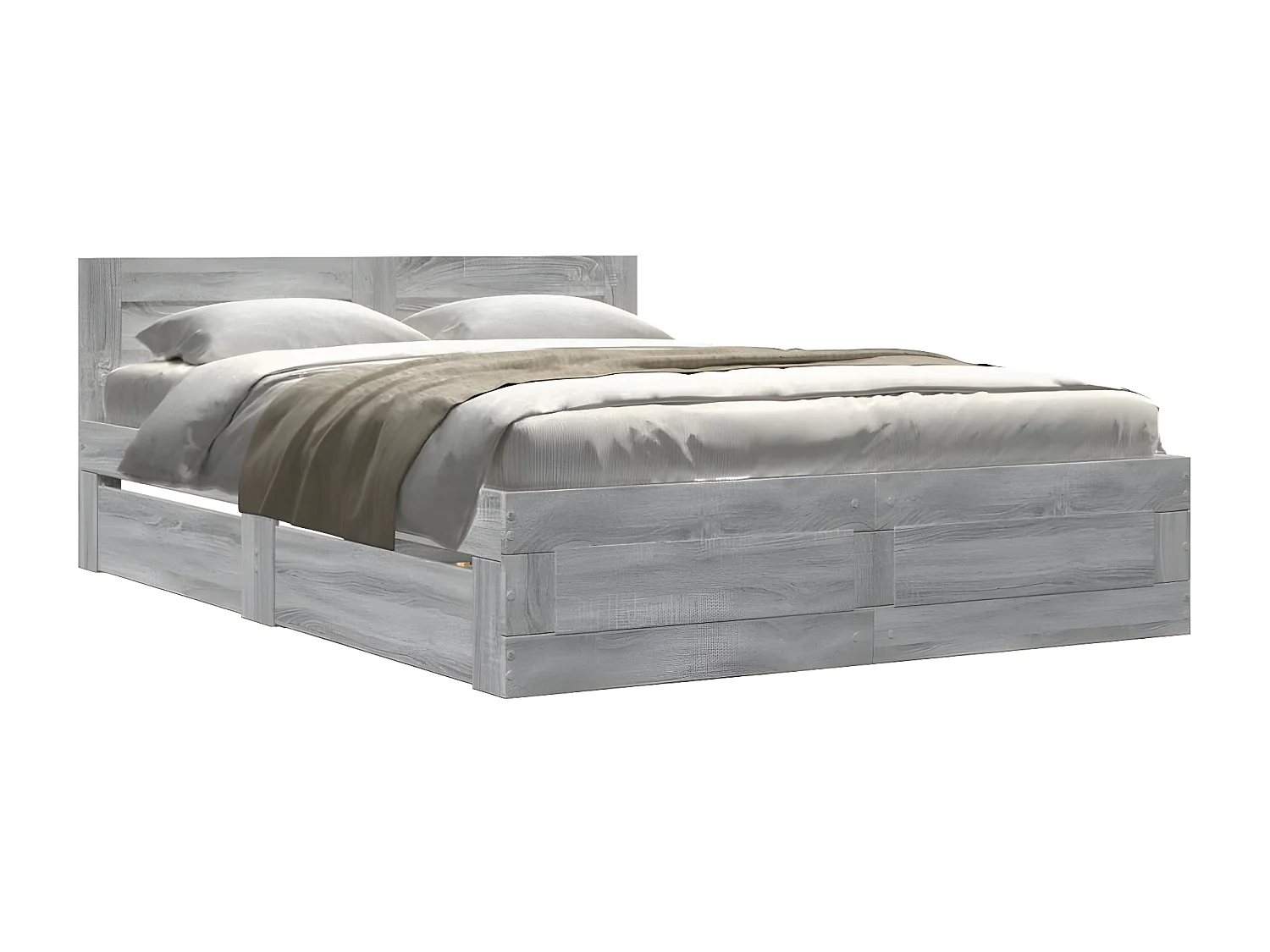 Cadre de lit avec tête de lit sonoma gris 140x190 cm