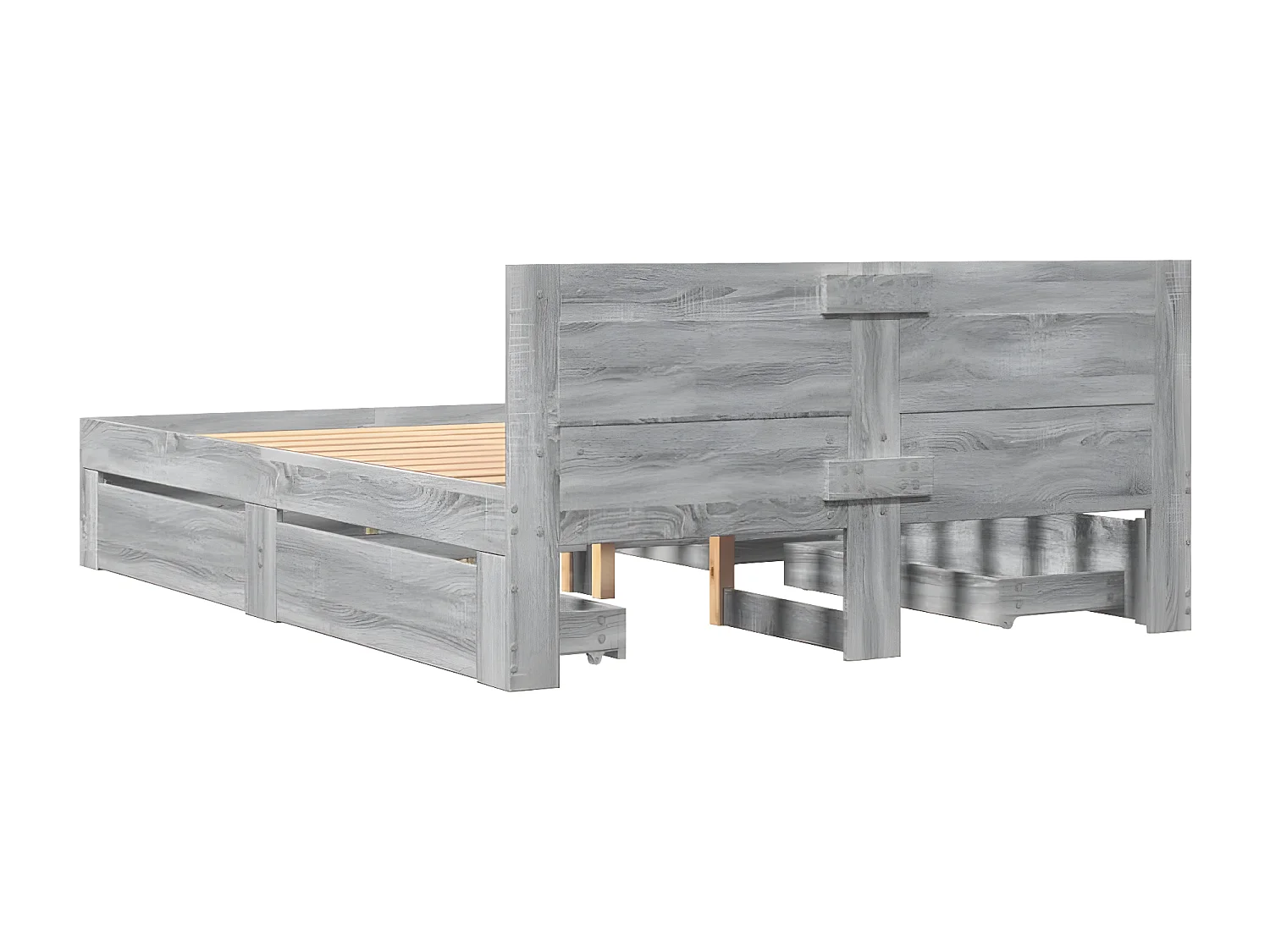 Cadre de lit avec tête de lit sonoma gris 140x190 cm