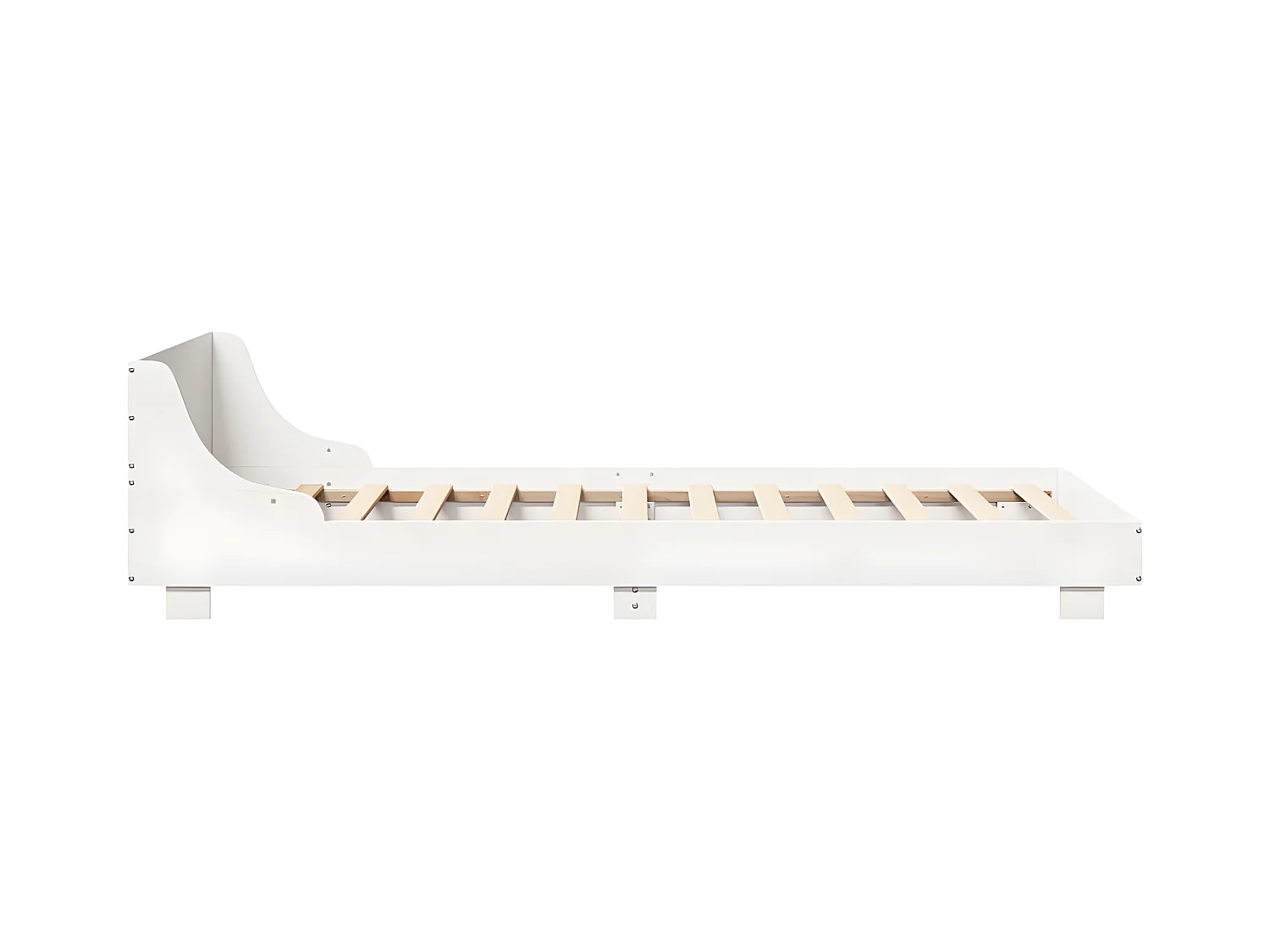 Cadre de lit sans matelas blanc 75x190 cm bois de pin massif