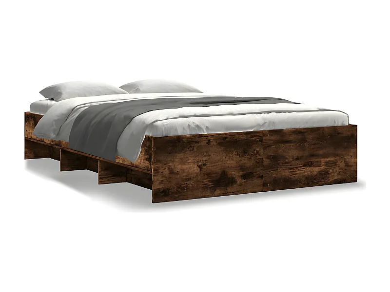 Estructura de cama madera de ingeniería roble ahumado 140x200cm