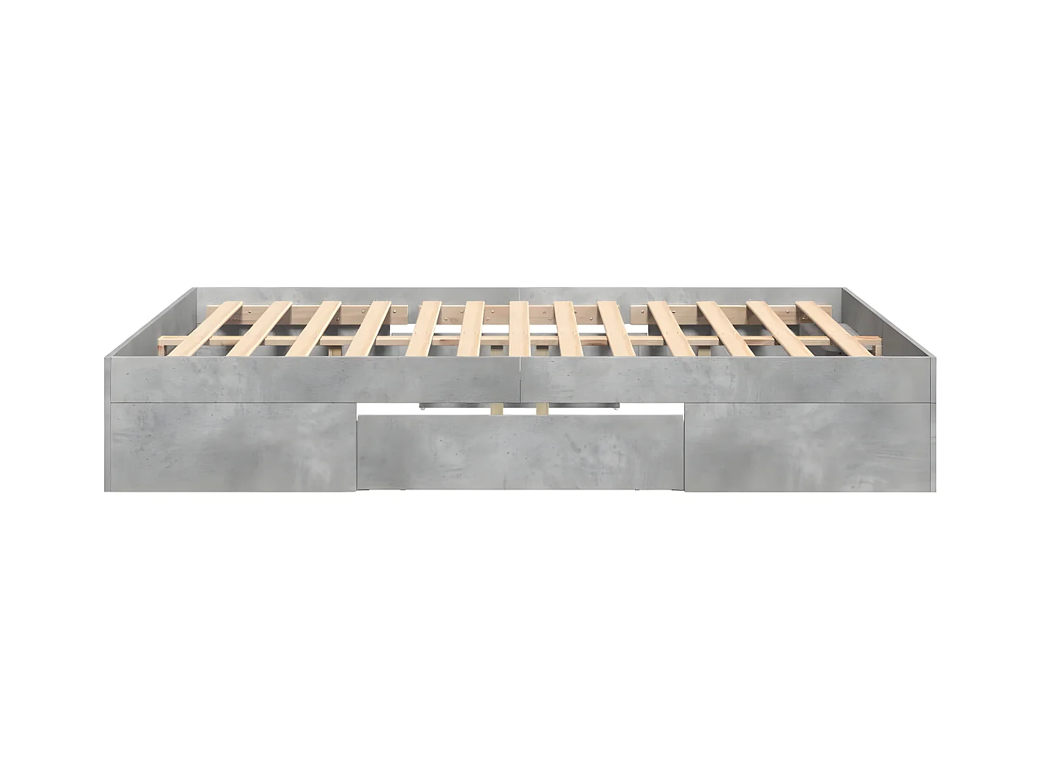 Cadre de lit gris béton 135x190 cm bois d'ingénierie