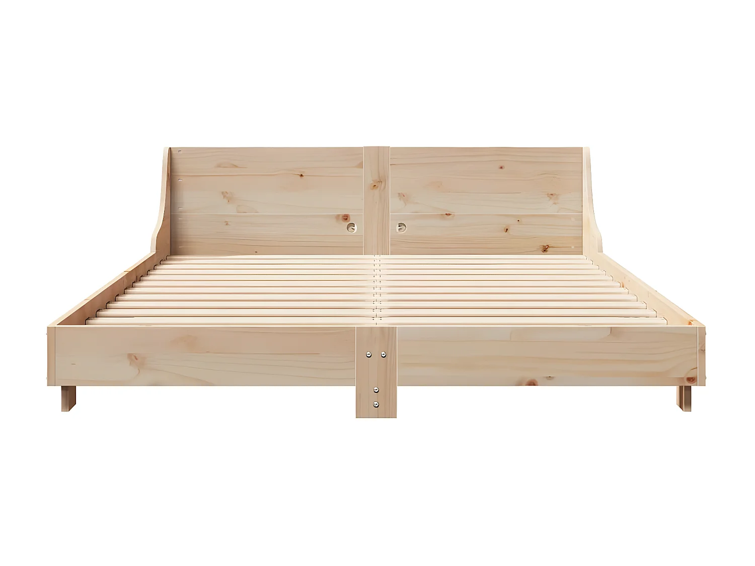 Estructura de cama sin colchón madera maciza de pino 140x190 cm