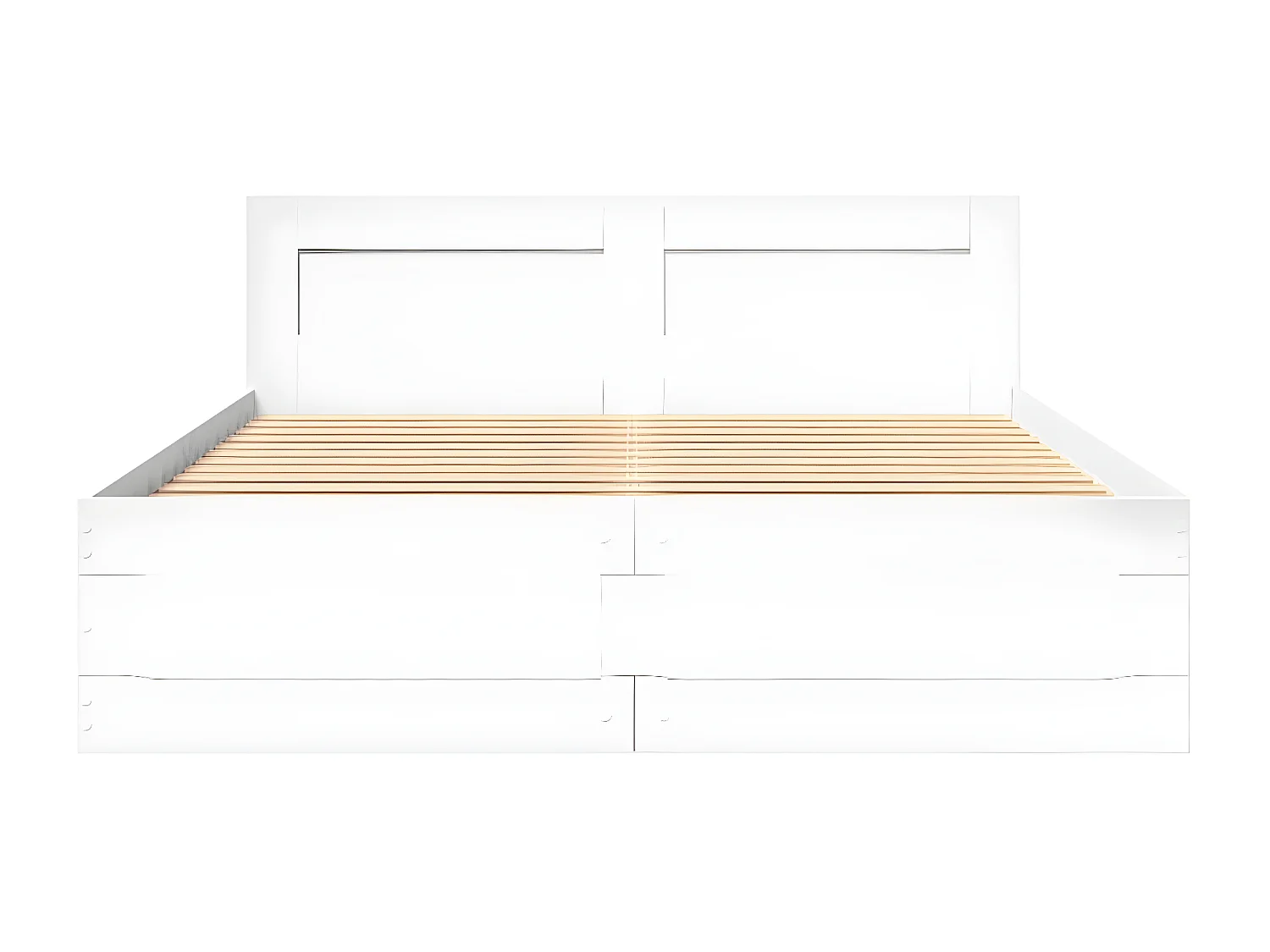 Estructura cama con cabecero madera ingeniería blanco 120x190cm