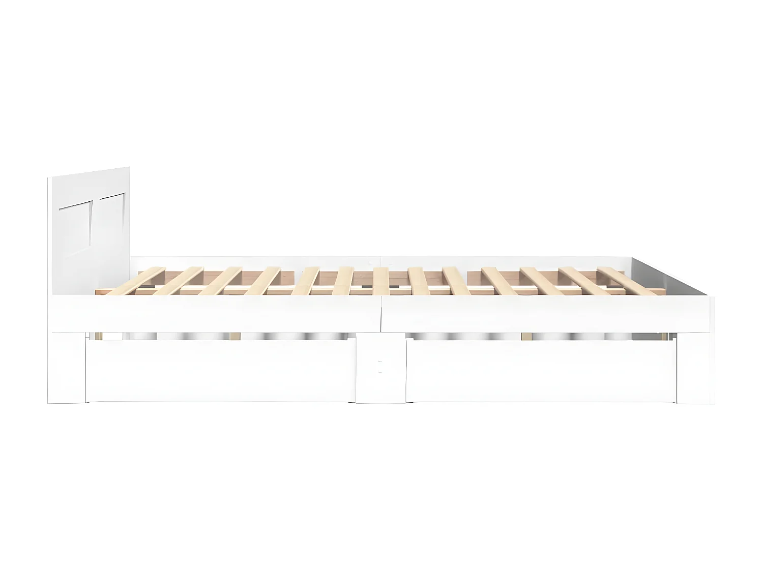 Estructura cama con cabecero madera ingeniería blanco 120x190cm