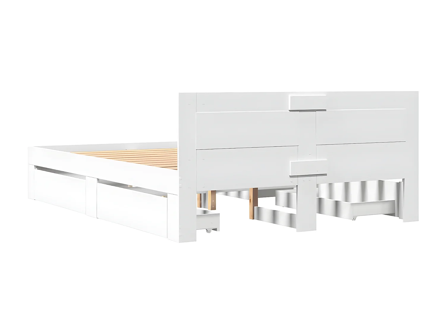 Estructura cama con cabecero madera ingeniería blanco 120x190cm