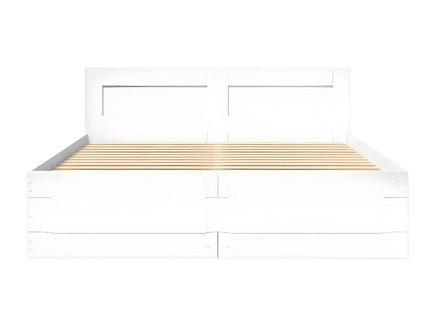 Estructura cama con cabecero madera ingeniería blanco 140x190cm