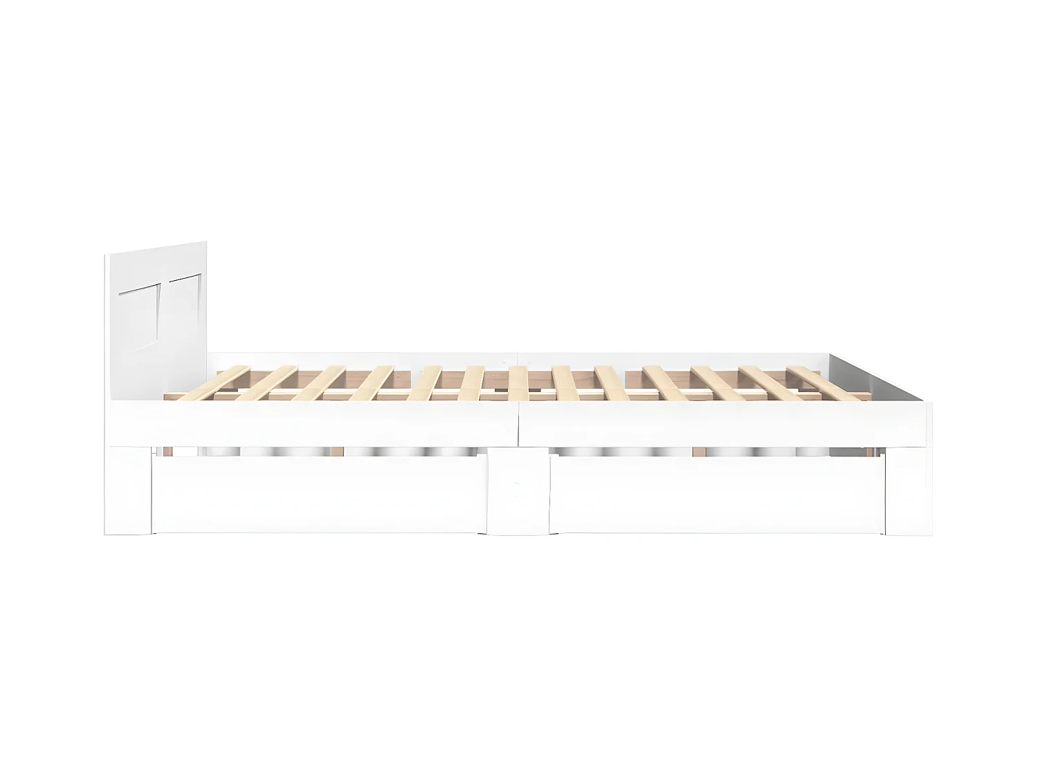 Estructura cama con cabecero madera ingeniería blanco 140x190cm