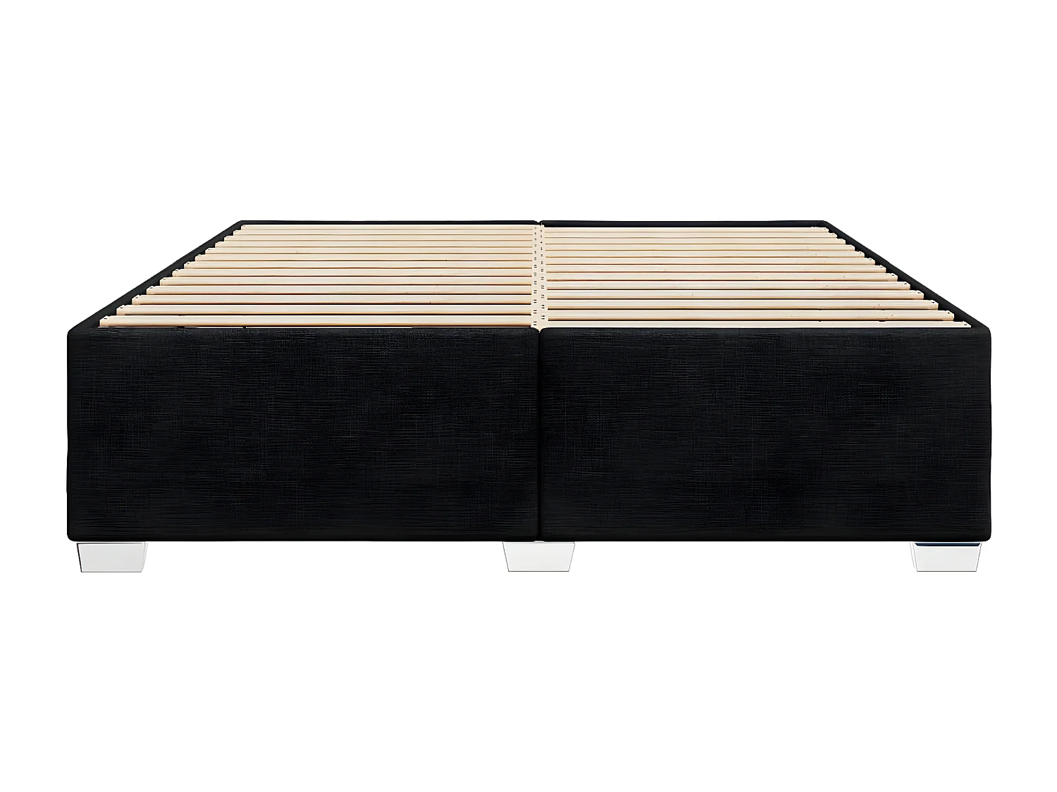 Estrutura de cama tecido preto 200x200 cm