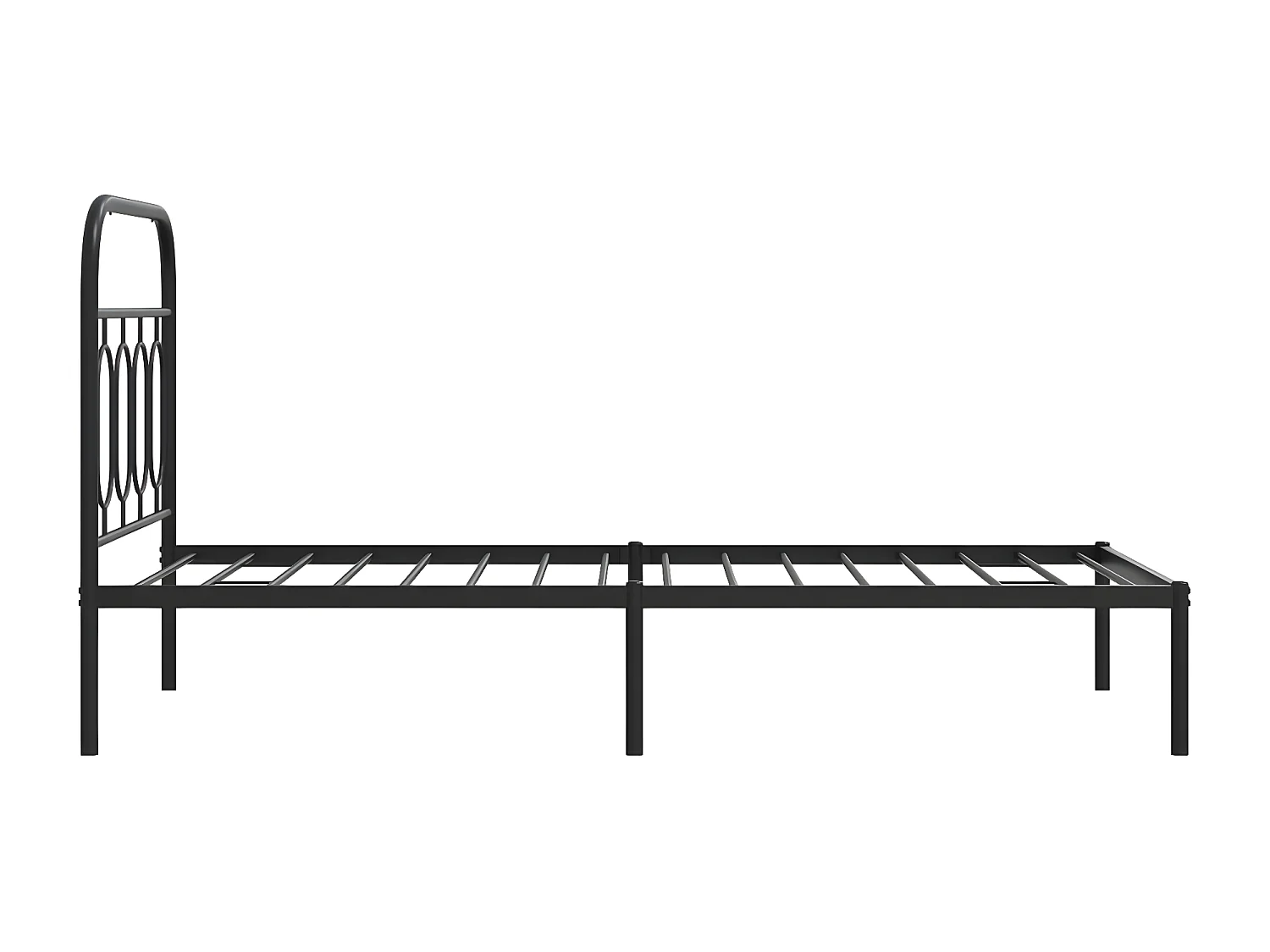 Cadre de lit métal avec tête de lit noir 90x190 cm