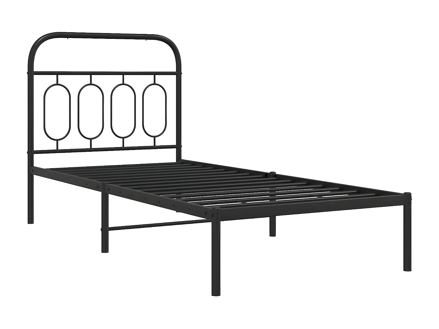 Estrutura de cama com cabeceira 90x190 cm metal preto
