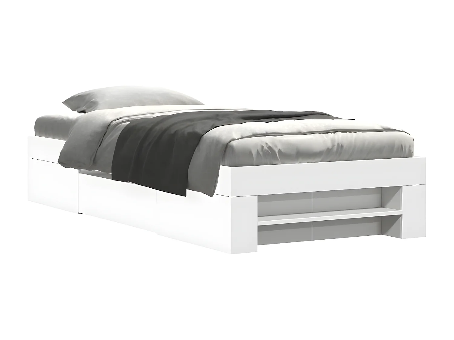 Estructura de cama madera de ingeniería blanca 90x200 cm