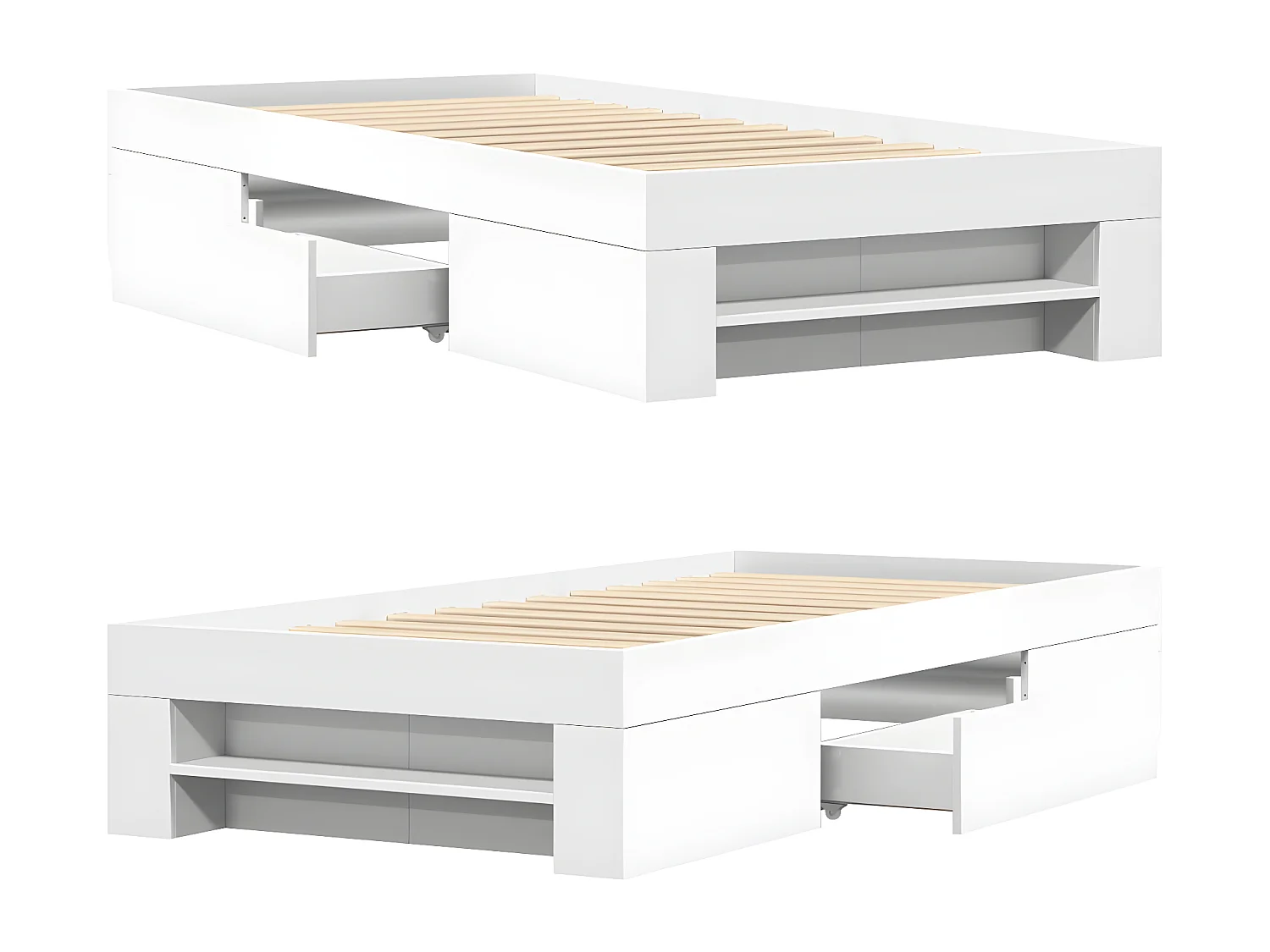 Estructura de cama madera de ingeniería blanca 90x200 cm