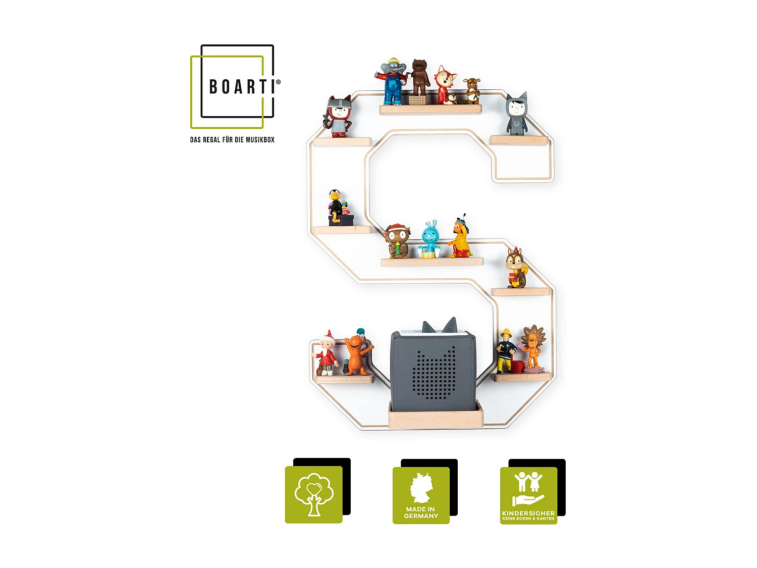 Prateleira de parede BOARTI Buchstabe Branco A. 54 x L. 40 x P. 19 cm