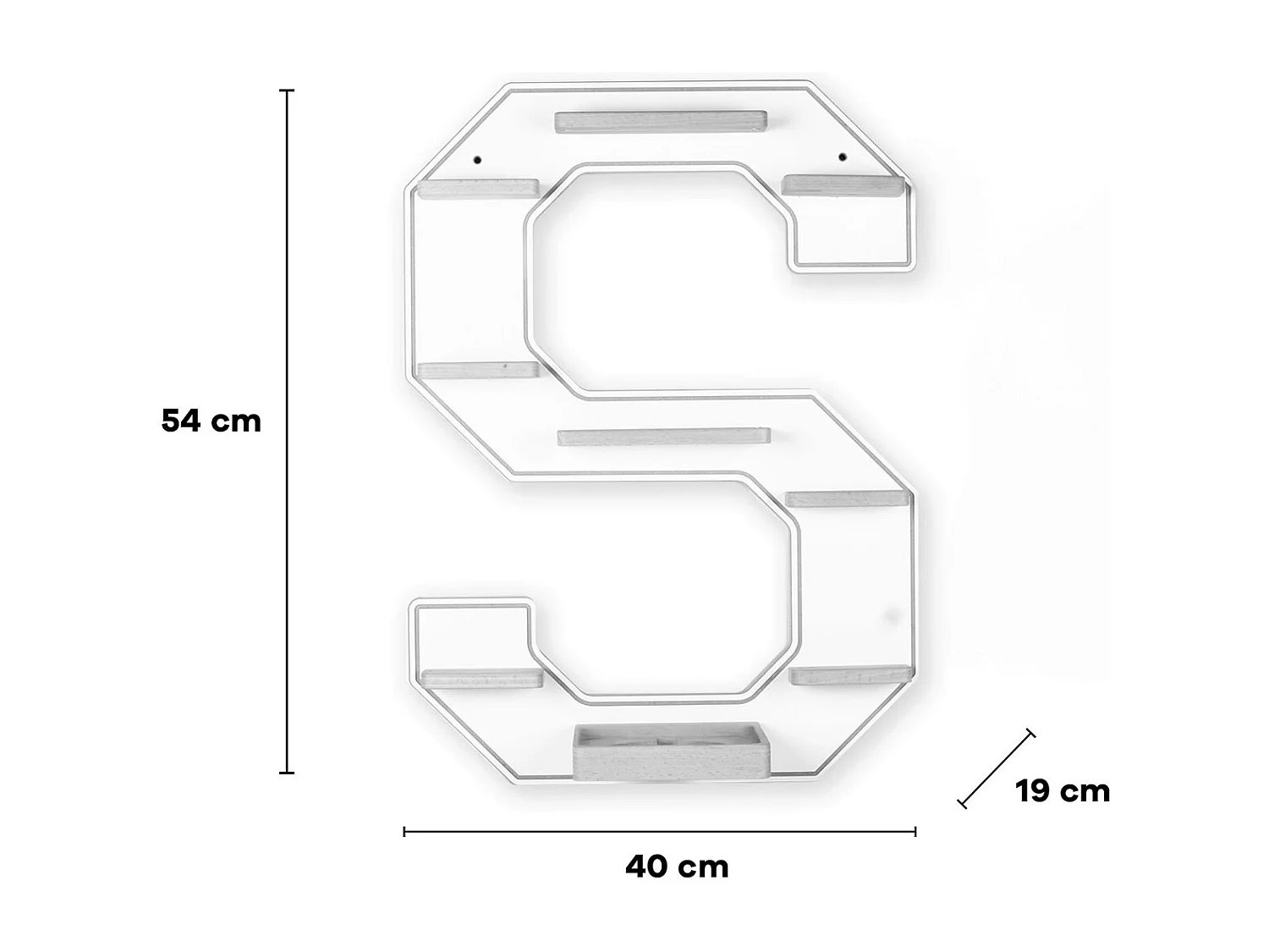 Etagère lettre S pour boîte audio tonies