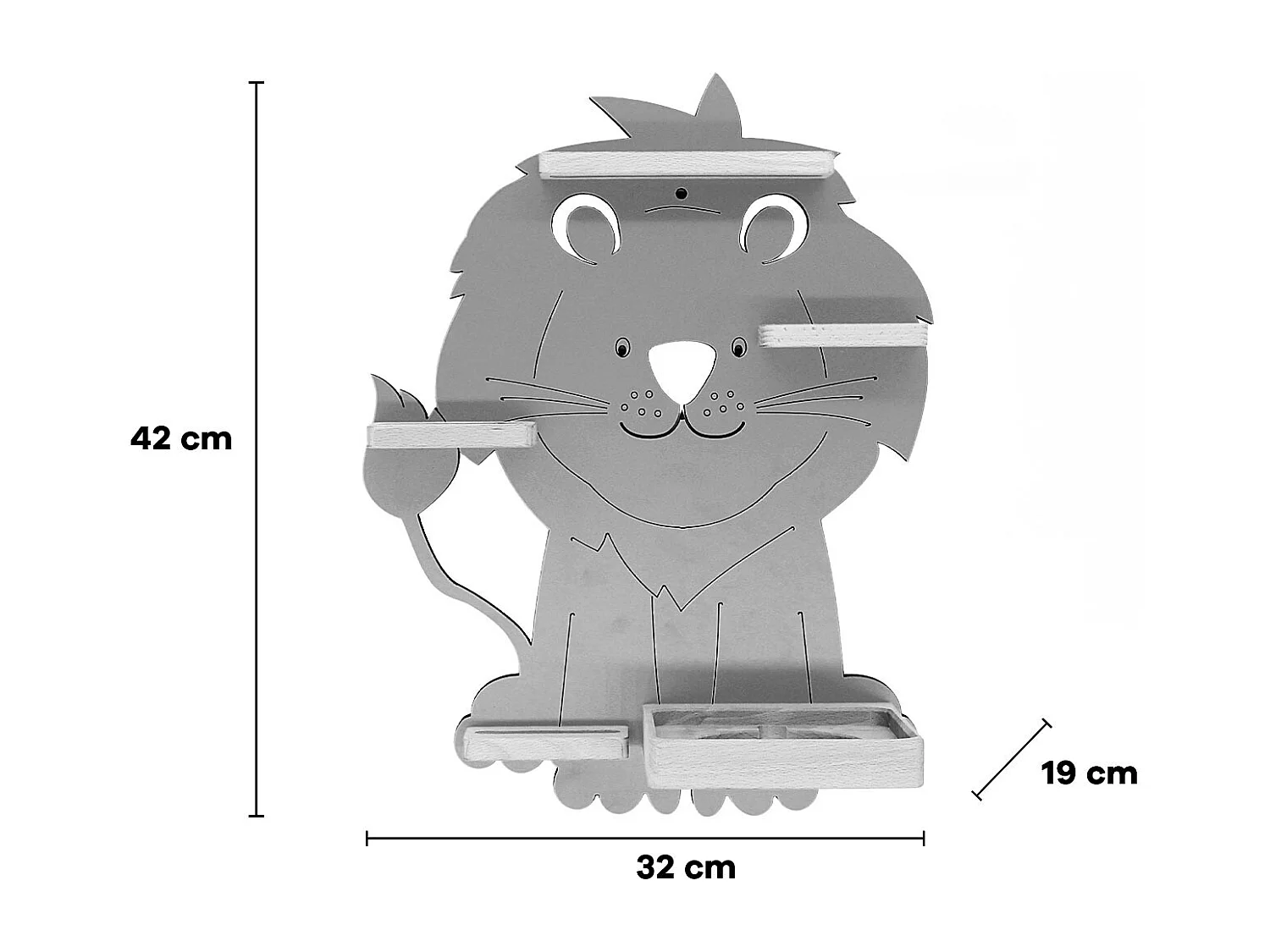 Estantería de pared de león animal