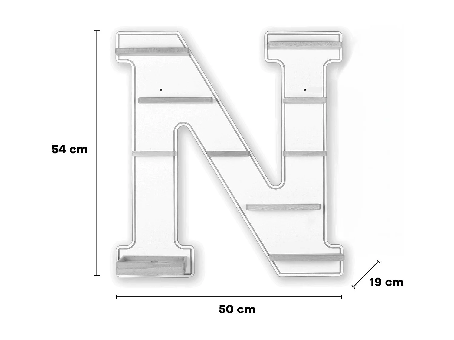 Etagère lettre N pour boîte audio tonies
