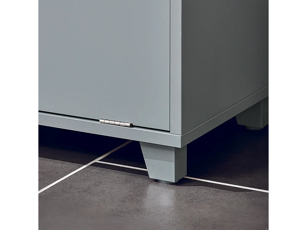 SoBuy BZR159-DG Armoire à Linge Meuble Bas de Salle de Bain Corbeille à Linge Meuble de Rangement