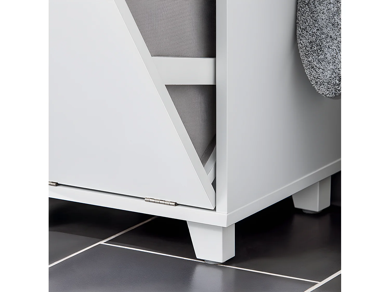 SoBuy Mobiletto portabiancheria Portabiancheria rimovibile Cesto della biancheria Mobiletto del bagno Bianco 35x30x90cm BZR159-W