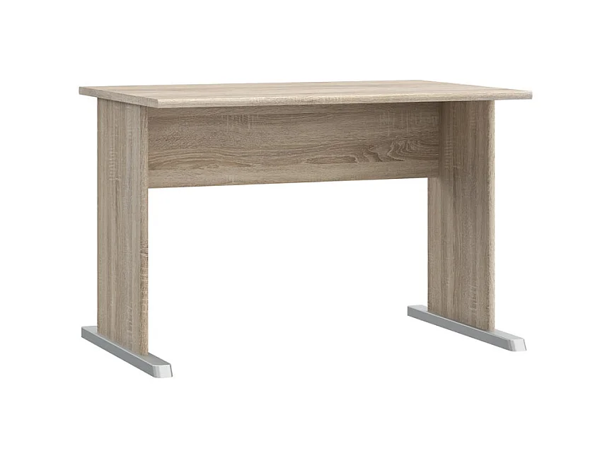 Bureau L. 108 cm décor chêne sonoma et pieds effet aluminium - MARIA