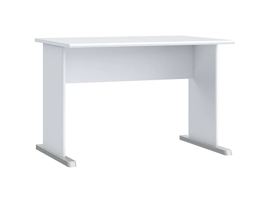 Bureau L. 108 cm décor blanc avec piètement effet aluminium - MARIA